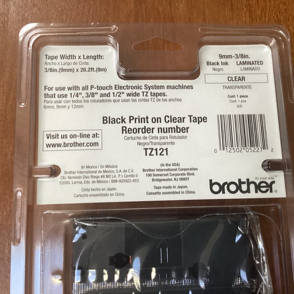 Brother TZ-121 P-touch Electronic Labeling System 3/8” width (9mm) - Picture 7 of 8